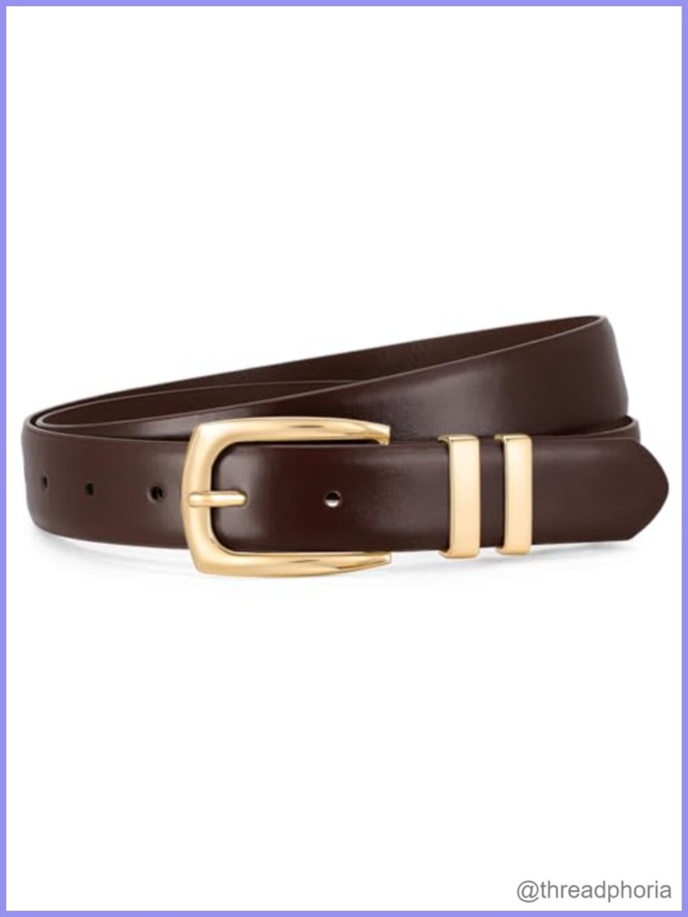 Women's Leather Belt Gold Buckle Jeans Pants Fashion